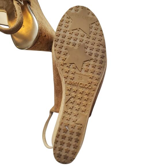 Jimmy Choo Praise Wedge Slingback Suede Platform Sandals - 35 EU - Picture 7 of 11